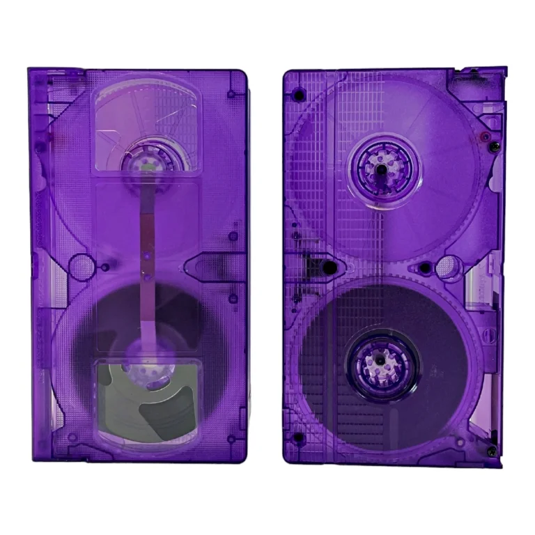 Transparent Purple VHS Shell w/Matching Colored Spools w/T-120 Tape
