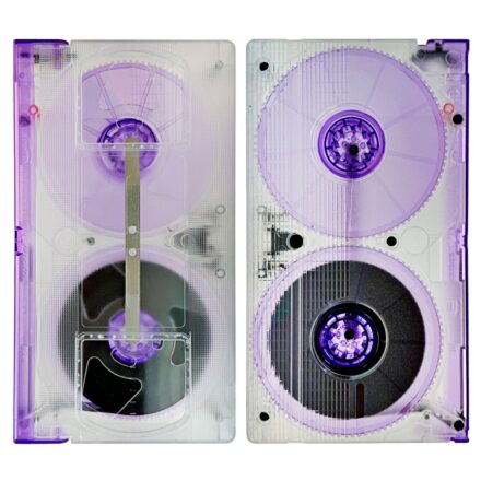 Clear VHS Shell w/Transparent Purple Dust Cover & Spools and T-130 Tape ...