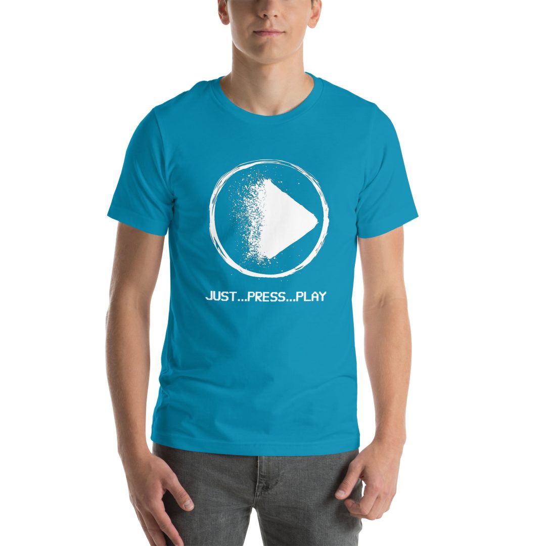 "Just Press Play" T-Shirt (VHS is LIFE logo on back) - Image 15