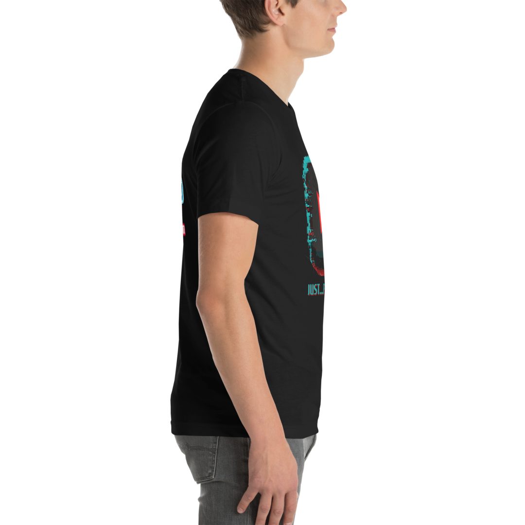 “Just Press Play” (#2) T-Shirt (VHS is LIFE logo on back) - Image 3