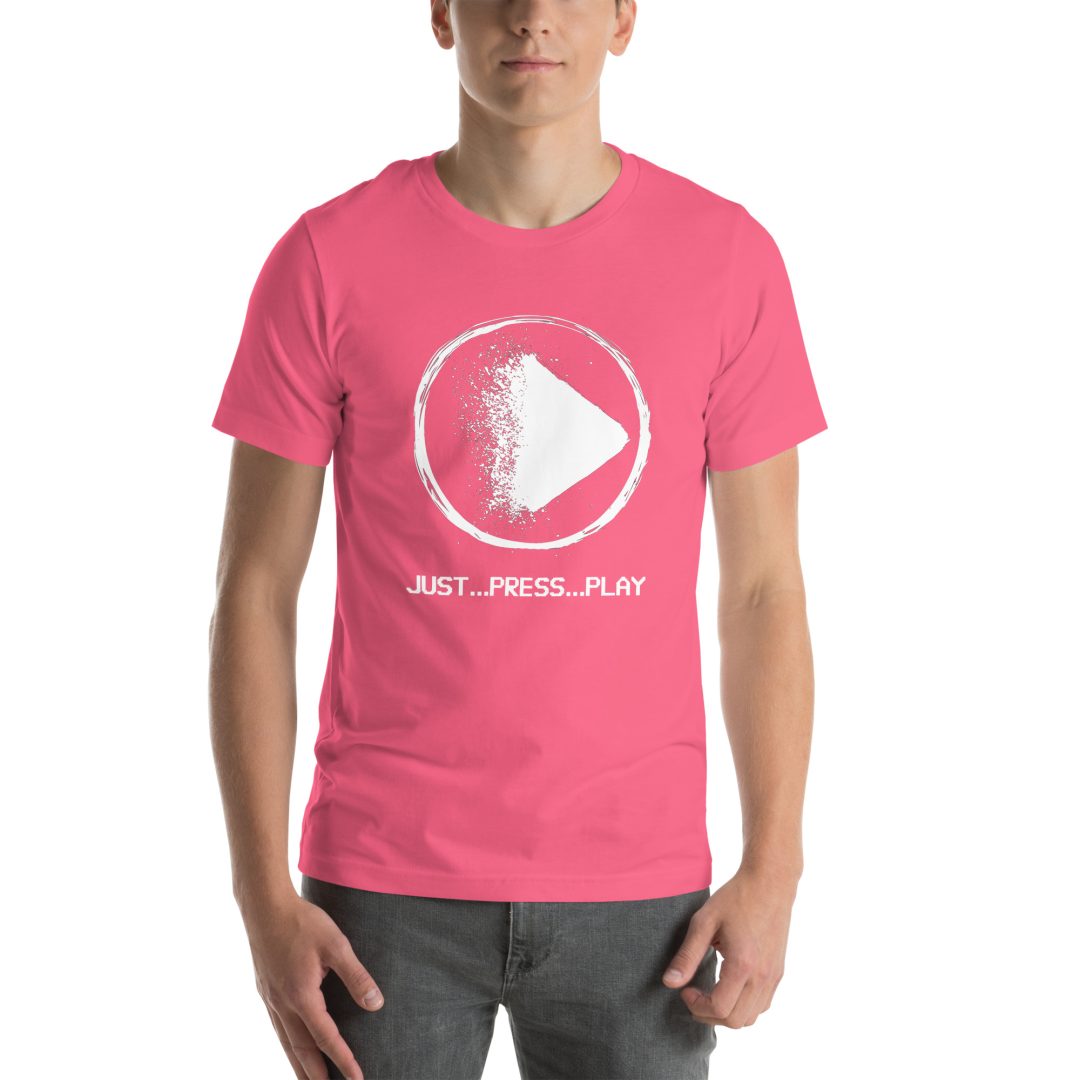 "Just Press Play" T-Shirt (VHS is LIFE logo on back) - Image 19