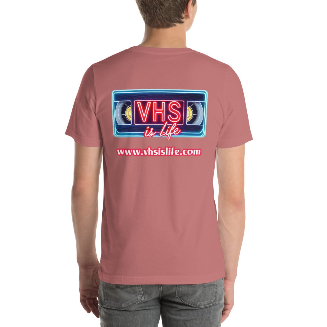 "Just Press Play" T-Shirt (VHS is LIFE logo on back) - Image 18