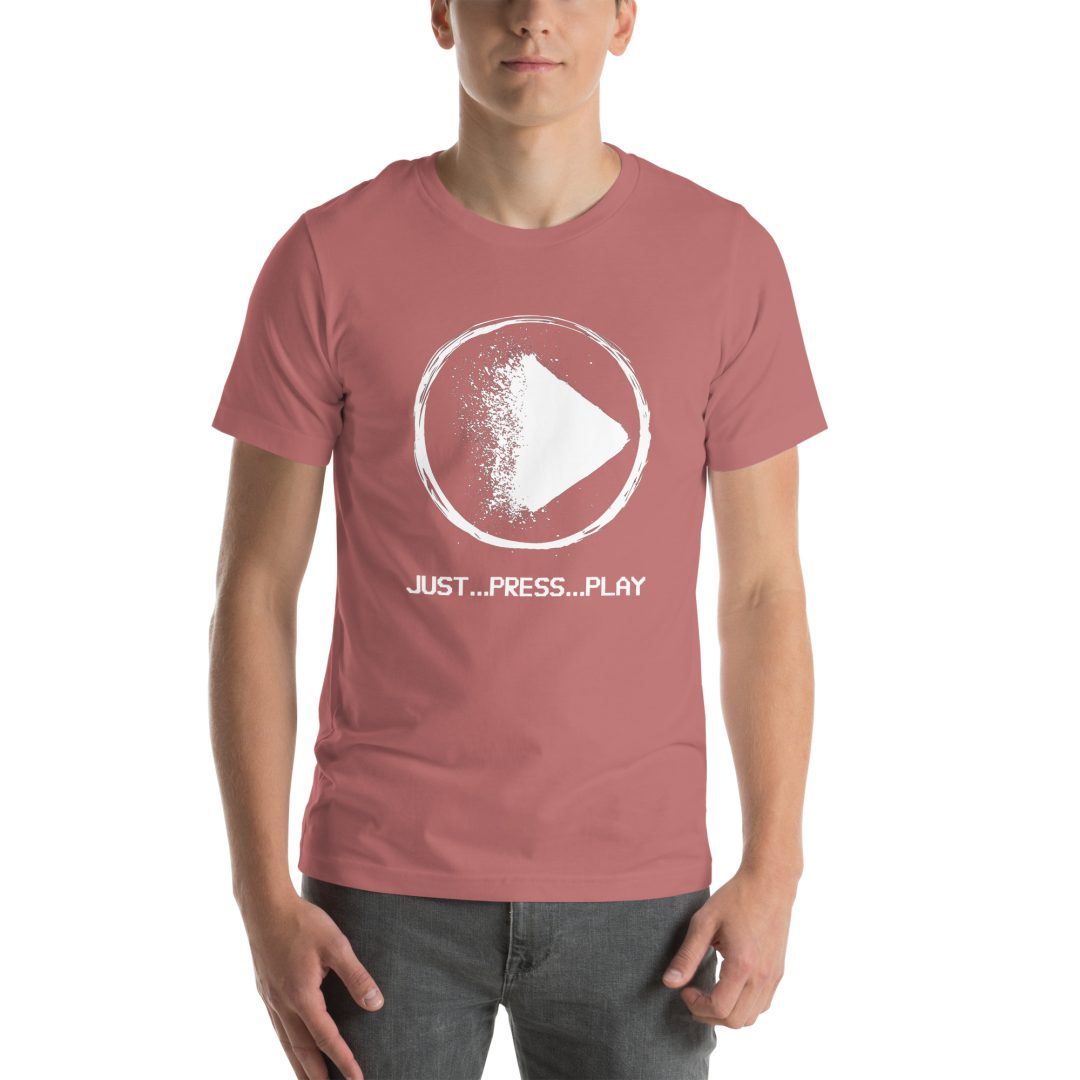 "Just Press Play" T-Shirt (VHS is LIFE logo on back) - Image 17