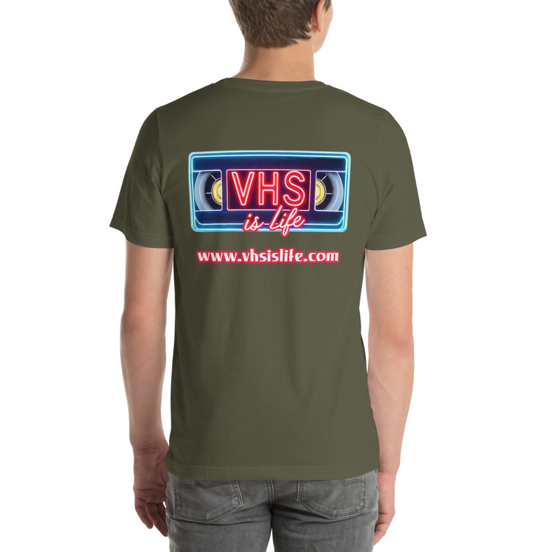"Just Press Play" T-Shirt (VHS is LIFE logo on back) - Image 14