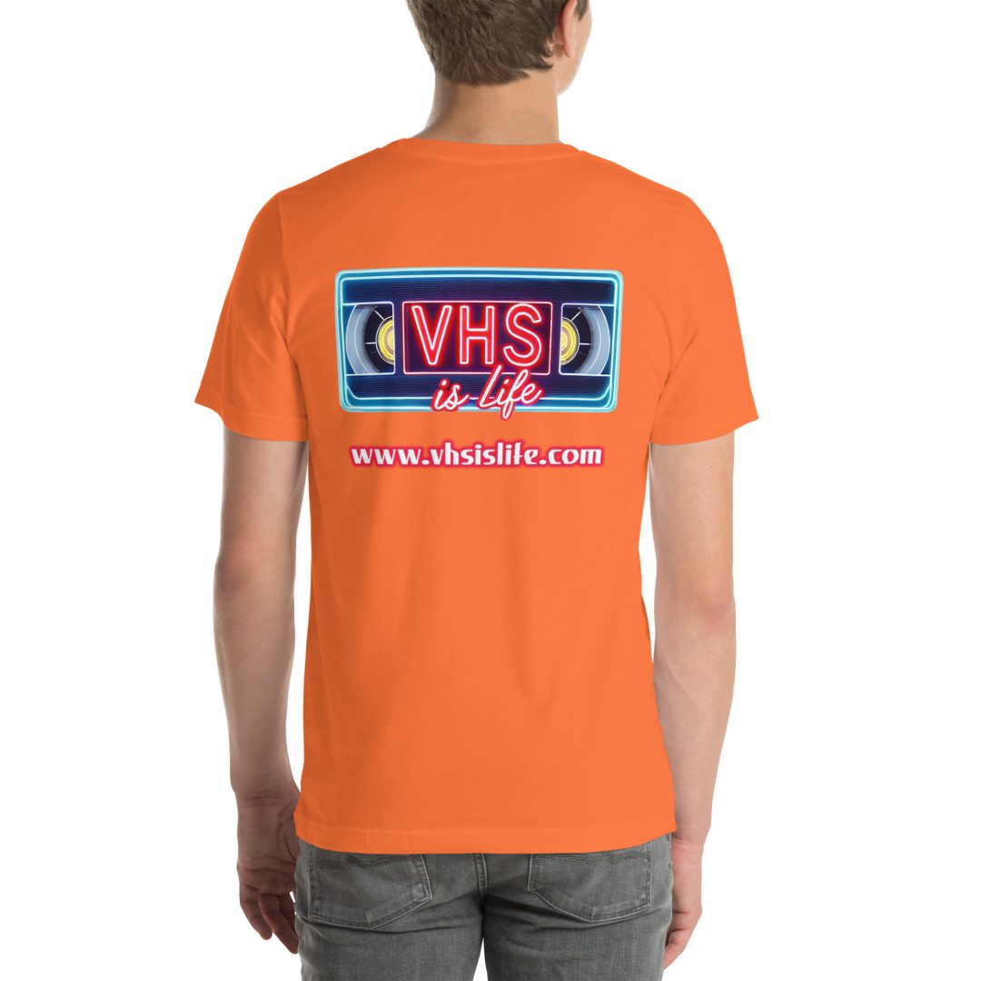 "Just Press Play" T-Shirt (VHS is LIFE logo on back) - Image 22