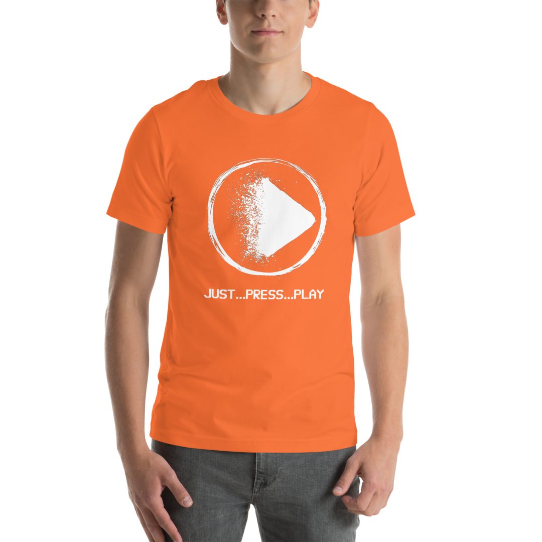 "Just Press Play" T-Shirt (VHS is LIFE logo on back) - Image 21