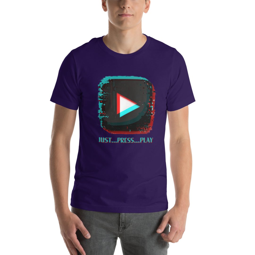 “Just Press Play” (#2) T-Shirt (VHS is LIFE logo on back) - Image 6