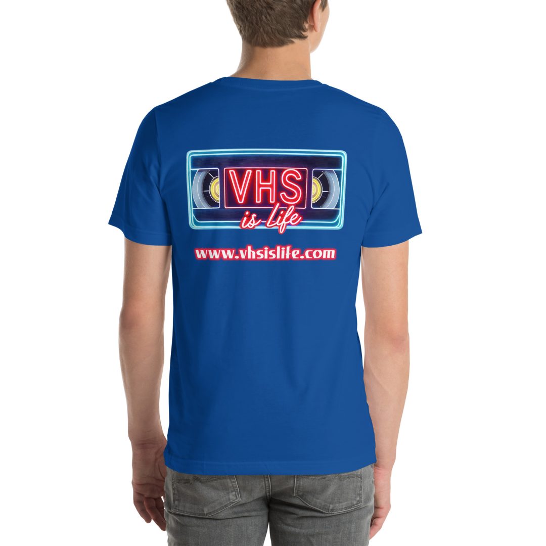 "Just Press Play" T-Shirt (VHS is LIFE logo on back) - Image 12