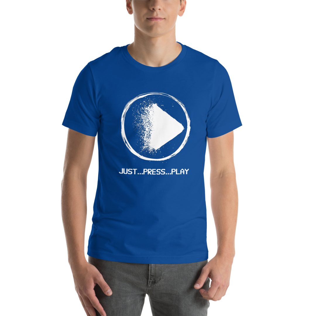 "Just Press Play" T-Shirt (VHS is LIFE logo on back) - Image 11