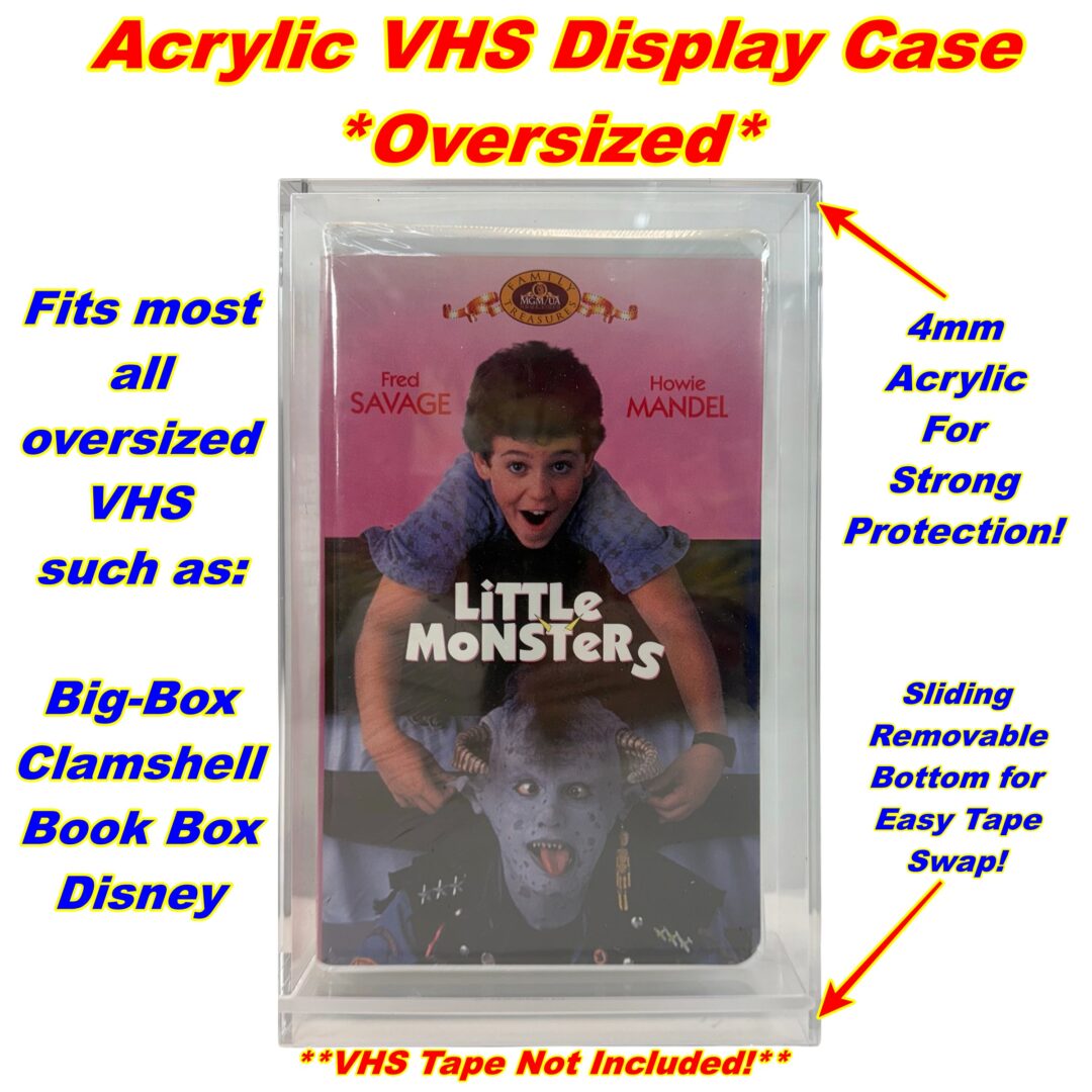 VHS Tape *OVERSIZED* 4mm Acrylic Display Case w/ Removable Bottom