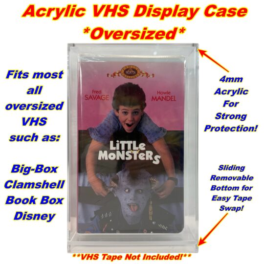 VHS Tape *OVERSIZED* 4mm Acrylic Display Case w/ Removable Bottom