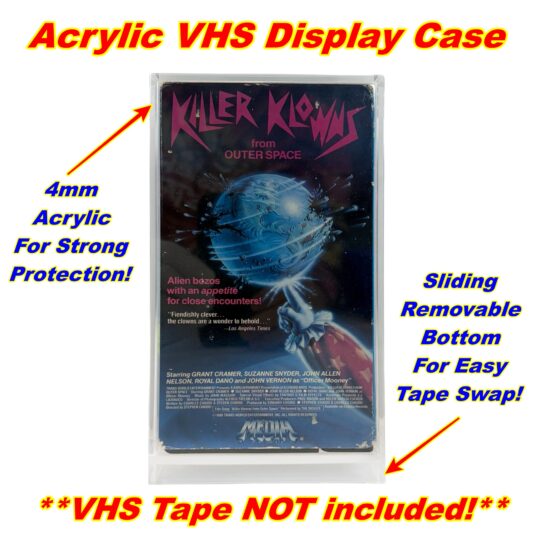 VHS Tape 4mm Acrylic Display Case w/ Removable Bottom