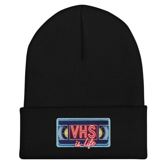 VHS is LIFE Embroidered Cuffed Beanie