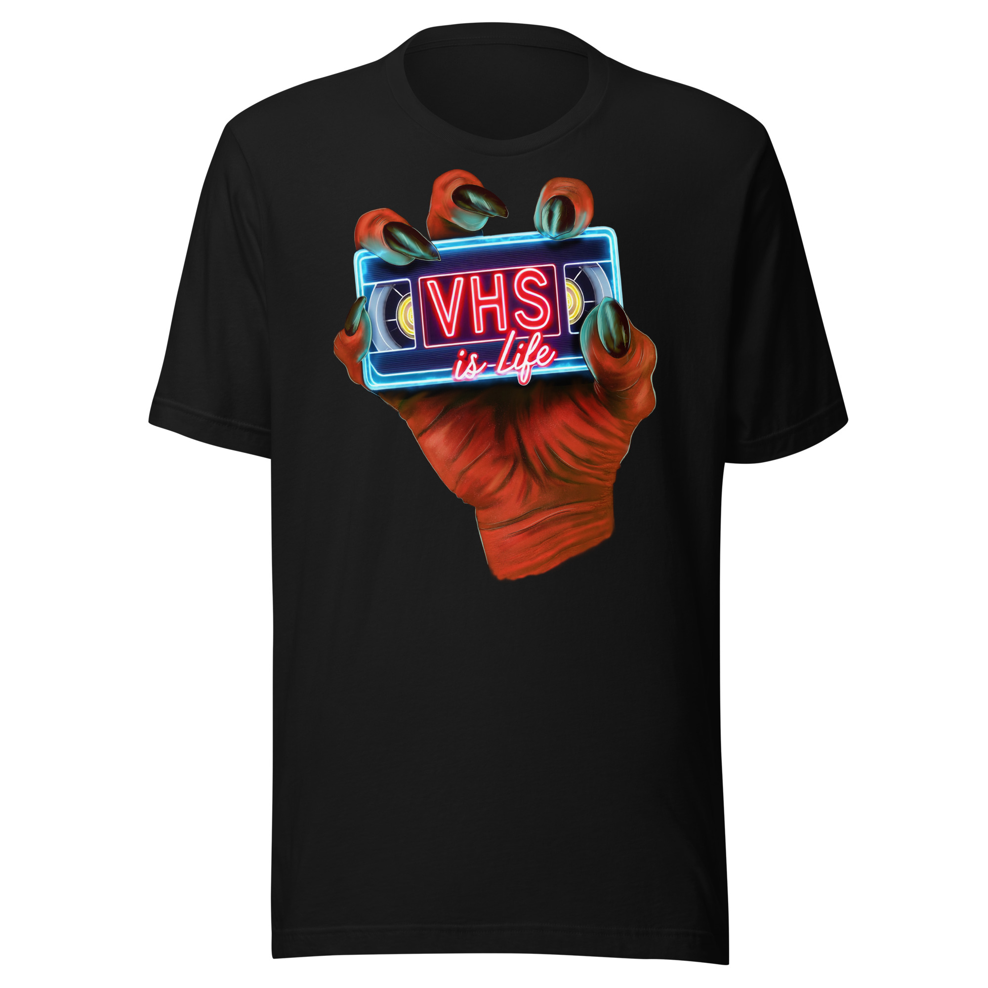 Monster Hand Logo VHS is LIFE Short Sleeve T-Shirt