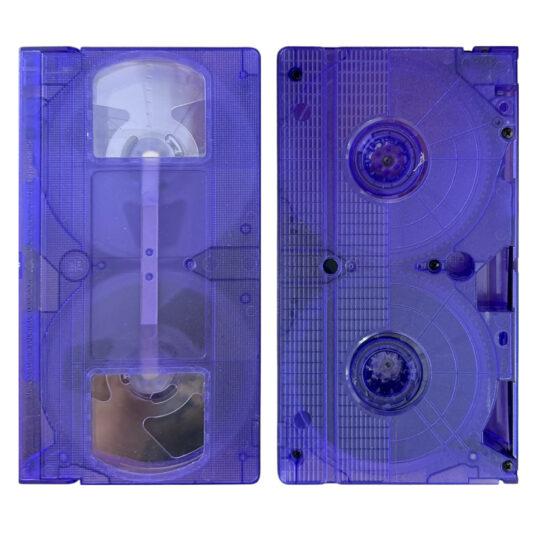 Transparent Indigo Purple VHS Shell w/Matching Colored Spools w/T-150 Tape